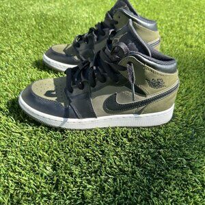 Size 5Y  - Air Jordan 1 Mid Olive Canvas